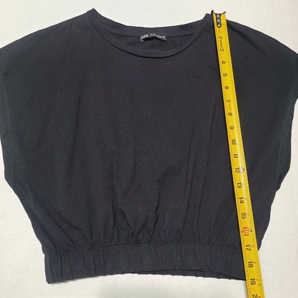 Zara Black Crop Top sz L - Picture 3 of 7